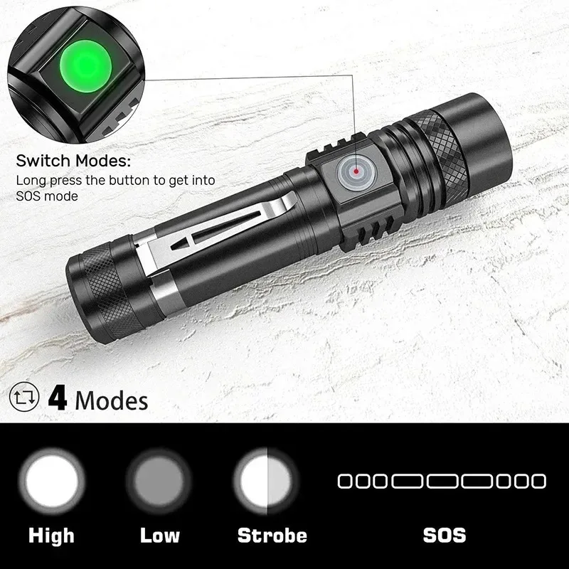 Rechargeable T6 Handheld Flash - Outdoor Lighting Black review and price