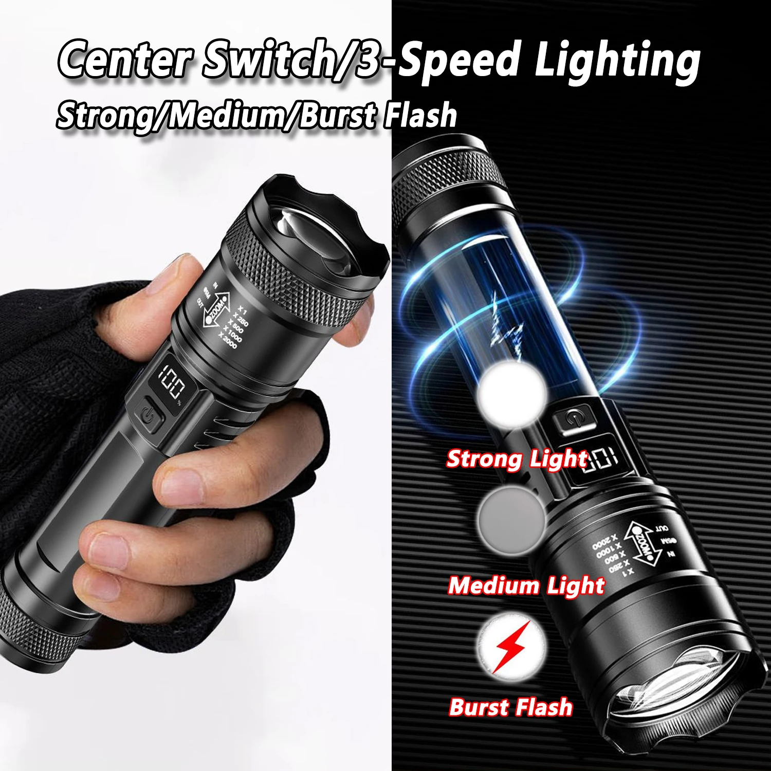 Ultra Bright LED Flashlight 20 - Outdoor Lighting Black review and price