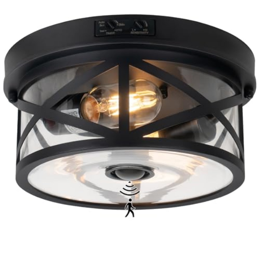 Motion Sensor Outdoor Ceiling  - Outdoor Lighting Black review and price