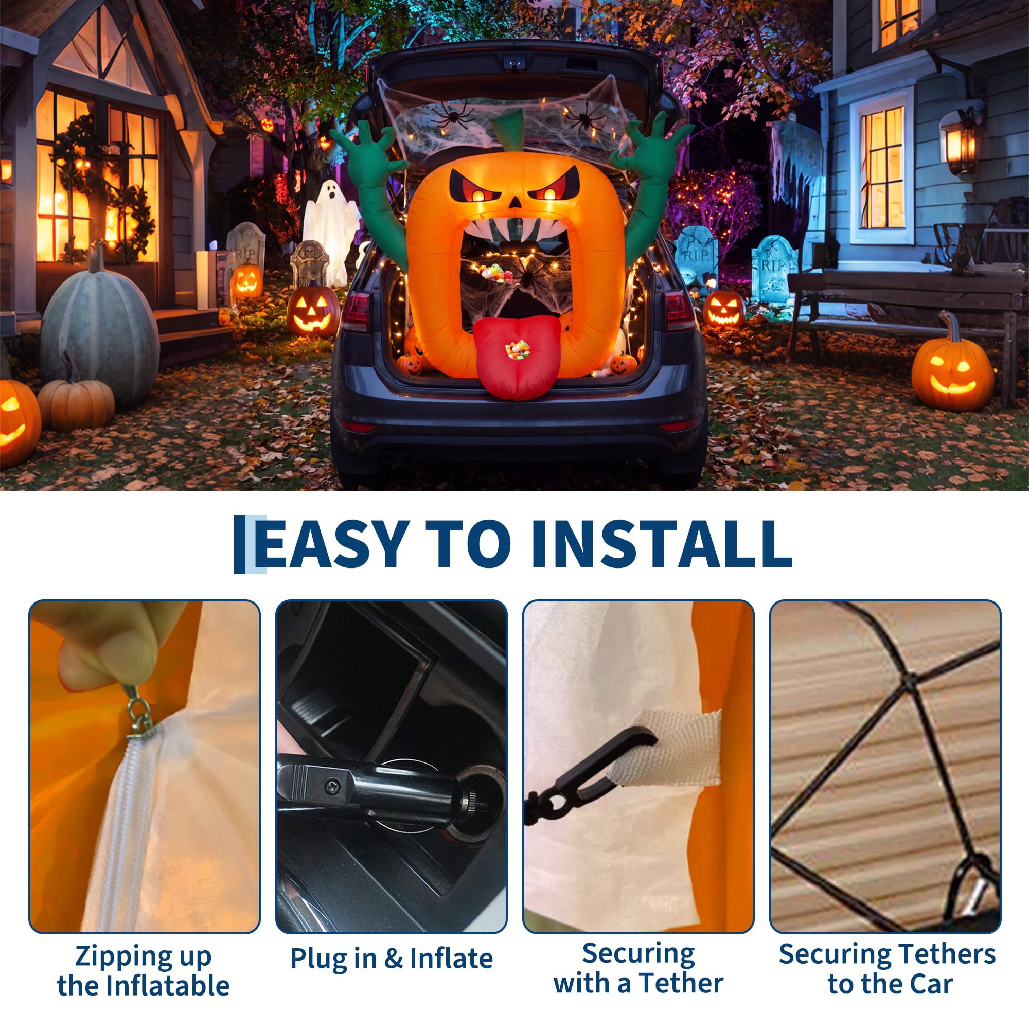 6FT Halloween Inflatables Scar - Outdoor Lighting Effects review and price